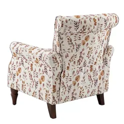 Kirklands Home Accent Chairs|Yellow and Orange Leaf Upholstered Accent Chair