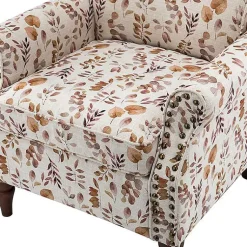 Kirklands Home Accent Chairs|Yellow and Orange Leaf Upholstered Accent Chair