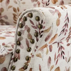 Kirklands Home Accent Chairs|Yellow and Orange Leaf Upholstered Accent Chair