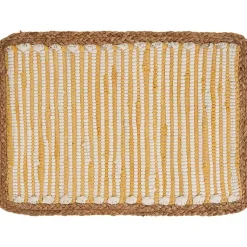 Kirklands Home Table Linens|Yellow and White Striped Placemats, Set of 4