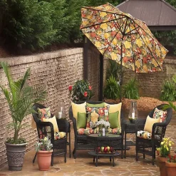 Kirklands Home Outdoor Cushions & Pillows|Herringbone Outdoor Lumbar Pillow Set Yellow