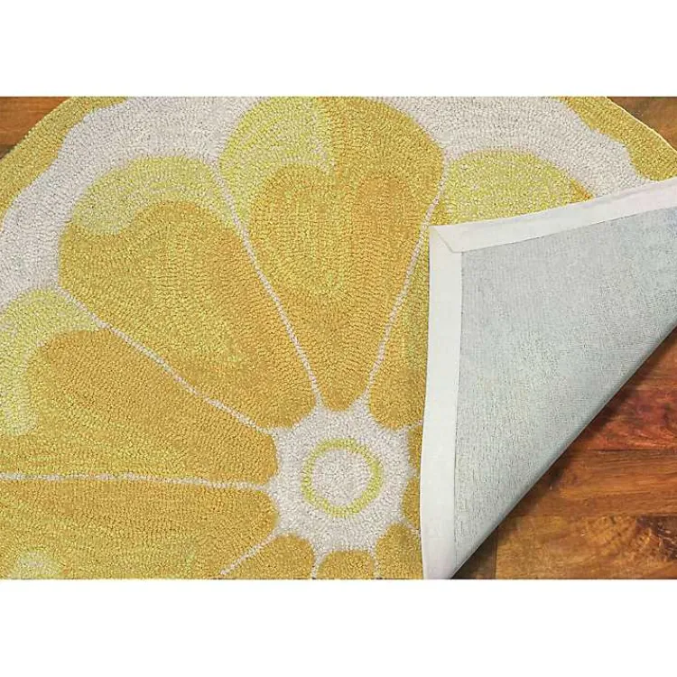 Kirklands Home Outdoor Rugs|Yellow Lemon Indoor/Outdoor Accent Rug, 2x3