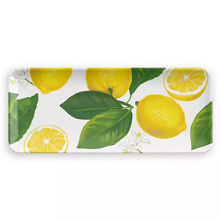Kirklands Home Outdoor Dining|Lemon Melamine Serving Tray Yellow