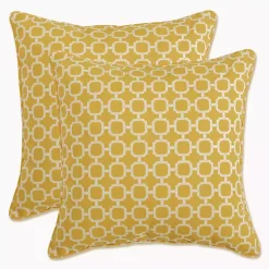 Kirklands Home Outdoor Cushions & Pillows|Pattern Outdoor Pillows, Set of 2 Yellow