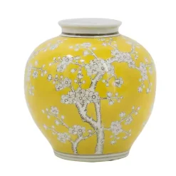 New Plum Blossoms Round Porcelain Vase, 9.1 in. Vases