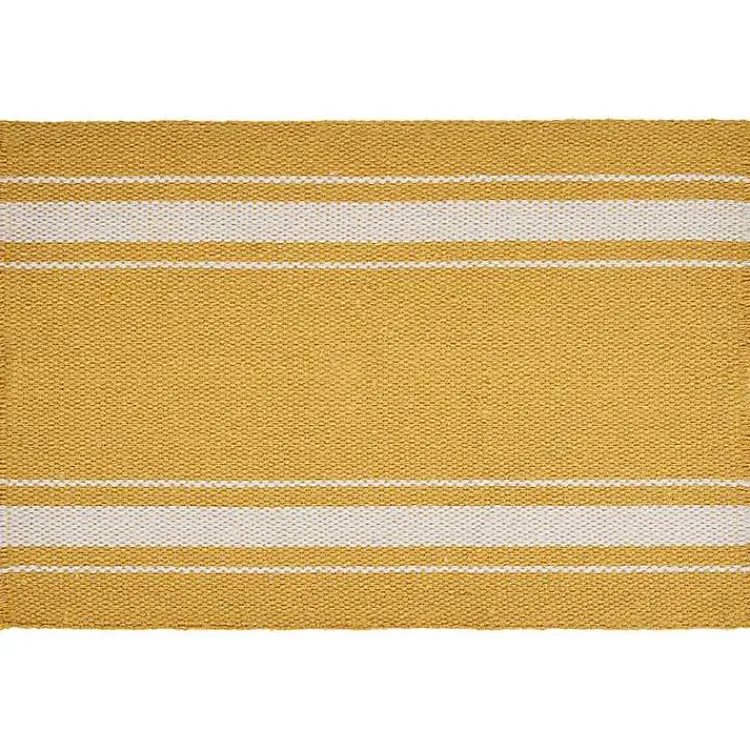 Kirklands Home Table Linens|Striped Fringe Placemats, Set of 4 Yellow