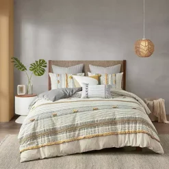 Kirklands Home Comforters|Yellow Striped 3-pc. Full/Queen Comforter Set