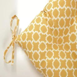 Kirklands Home Outdoor Cushions & Pillows|Tufted Tie Outdoor Seat Cushions, Set of 2 Yellow