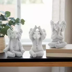 Sale Yoga Elephant Statues, Set of 3 Statues & Figurines