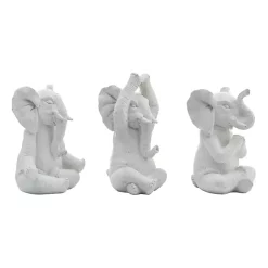 Sale Yoga Elephant Statues, Set of 3 Statues & Figurines