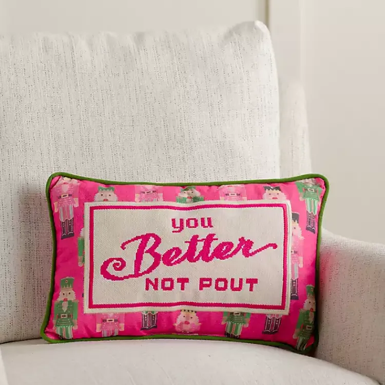 Hot You Better Not Pout Needlepoint Pillow Pillows